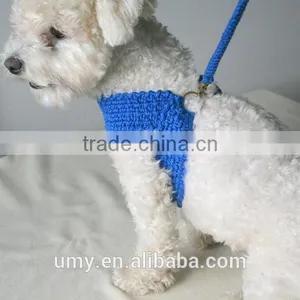 Friendly Dog Collar And Matching Leash Crochet Leather Dog Leash Cotton Pet Harness thumbnail-1