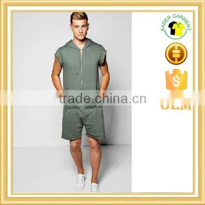 New in Tracksuit for Men Army Green Short Sleeves Suits Custom Your Own thumbnail-1