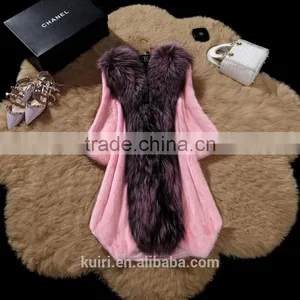 2016 Winter Newese Design Whole Skin Natural Real Mink for Overcoat Lady With Real Fox Fur Collar thumbnail-3