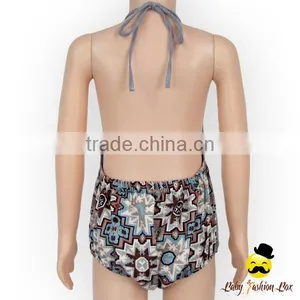 Harem Style Breathable Cotton Gray Color Halter Sleeveless Fringe Infant Newborn Baby Boy Vintage Romper Grows Bodysuit thumbnail-5