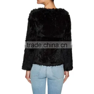 Myfur Women New Winter Fashion Knitted Rabbit Fur Coat Girls thumbnail-4