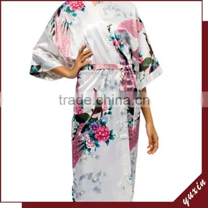Satin Robe Bath Robe Custom Made Japan Kimono Robe 0609023 thumbnail-1