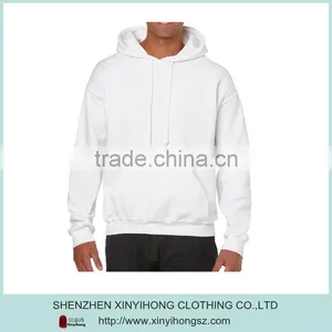 White Color Pure Cotton Comfortable Material Mens Hoodies Custom Embroidered Logo thumbnail-1