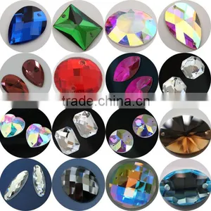Glass Flat Back Loose Beads Glass Beads Sew on Rhinestone thumbnail-1