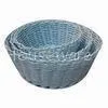 Round Storage Basket in Light Blue, Made of Plastic Rattan, Used for Packing and Storage thumbnail-1