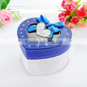 Custom Heart Ribbon Bow Paper Box for Gift Packaging,Creative Wedding Candy Gift Box Stock,cutie Inima thumbnail-1