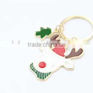 Charm Christmas Gift Box Deer Keychain Keyring Enamel Key Chain Pendant thumbnail-2