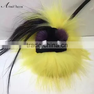 2017 Wholesale Fashion Real Raccoon Fur Monster Key Chains ,bag Accessory in High Quality thumbnail-1