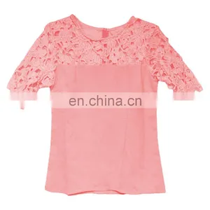 Women Hollow Out Patchwork Lace Blouse Blouse Base Lady Short Sleeve Shirts Hook Flower Blouses Plus Size Tops thumbnail-2