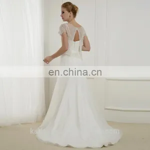 EB2912A A Line Scoop Two Piece Match Crystal Beading Exquisite Wedding Dress thumbnail-2