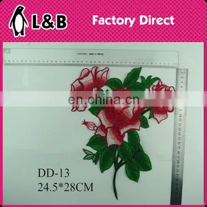 DD-07 Wholesale Latest Embroidery Designs Yellow Free Flower Necklace Sew-on Flower Embroidery Patch for Clothes thumbnail-6