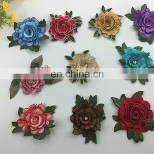 2017hot Sale Wholesale 3D Embroidery Flower Applique/patch for Decorate thumbnail-2