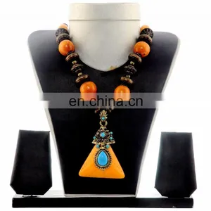 Indian Costume Jewellery -Pearl Necklace Set- thumbnail-1