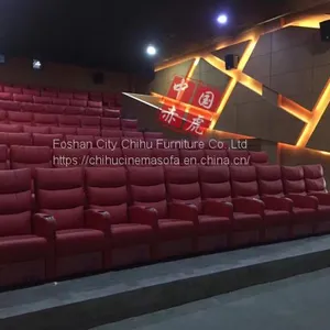 Hot Sell Commercial Fixed Leather Cinema Sofa,red Leather Movie Theater Sofa thumbnail-2