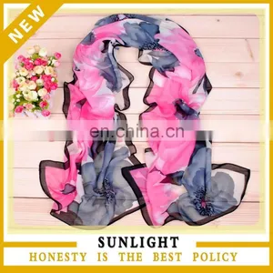 Guangzhou Factory Wholesale Cheap Chiffon Scarf thumbnail-1