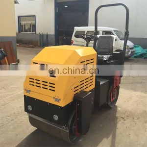 5% off CE Certified Hydraulic Ride on Double Drum 1 Ton Road Roller Compactor Machine for Sale Price thumbnail-3