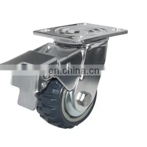 Heavy Duty PVC PU Stainless Steel Scaffold Fixed Swivel Castor Trolley Wheel thumbnail-1