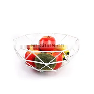 Nordic Christmas Countertop Steel Fruit Basket Bowl Stand 2 Tier Decorative Metal Fruits Storage Basket thumbnail-3