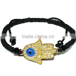 Crystal Turkey Evil Eye Protection Bracelet Golden Blue/hamsa Bracelet thumbnail-1