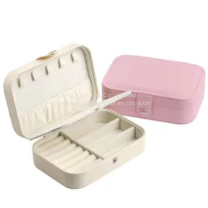 Beige Pink Light Pink 3 Colors Leather Jewelry Box Mini Jewelry Storage Box thumbnail-4