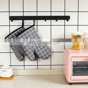 Amazon Hot Seller High Quality Long Baking Oven Mittens Potholders Heat Resistant Nonslip Oven Mitts Kitchen Silicone Gloves thumbnail-2