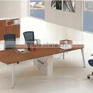 Modern Office Furniture Walnut Veneer Long Meeting Conference Room Table With Collecting Line Box Design thumbnail-2