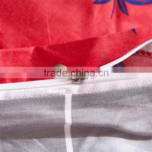 Hot Bright Color Red Maple Leaf Printed Cotton Sheets Set Good Quality 100% Cotton Comforter Bedding Sets Low Price thumbnail-6