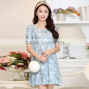 C23189B 2016 New Fashion Woman Printed Summer Dress Lady Girl Maternity Dress thumbnail-1