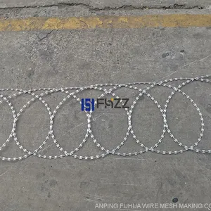 Galvanized Mild Steel Razor Wire Flat Wrap Razor Barbed Wire 500mm Height thumbnail-2