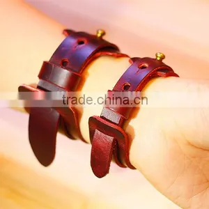 New High Quality Exotic Handmade Crazy Horse Leather Bangle Unisex Genuine Leather Bangles Cowhide Leather Bracelet thumbnail-4