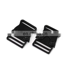 Custom Metal Release Buckle Thicken Black Painting Metal Side Quick Release Buckle For Dog Collars Bags thumbnail-2