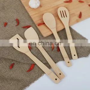 Biodegradable Kitchen Multifunction Cooking Premium Bamboo Spatulas Kitchen Utensil Set thumbnail-2