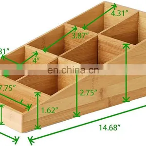 Bamboo Coffee Capsule Storage Box Disposable Paper Cup Storage Rack Tea Sugar Bag Finishing Box Home Storage & Organization thumbnail-5