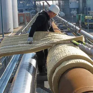 Thermal Insulation Materials FM Certificate Rock Wool Blanket With Aluminum Foil FSK Facing /wire Mesh thumbnail-3