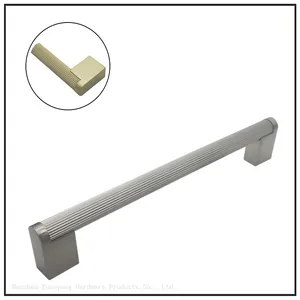 Knurled Cabinet Handles Cabinet Pulls Aluminum Handles Knurled Drawer Pulls Gold and Black Oxidation Finish With Diamond Pattern thumbnail-2