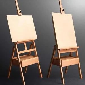 150 CM Wooden Easel Stand Floor Table Studio Art Easel Wood For Artists thumbnail-4