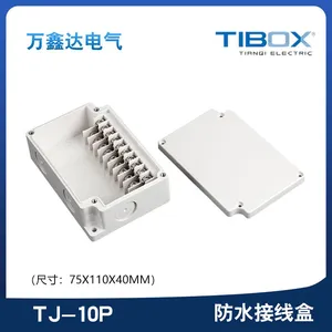 TIBOX ABS Waterproof Junction Box TJ-10Ptransparent Plastic Monitoring Box Power Terminal Outdoor Control Gray Rainproof Box thumbnail-1