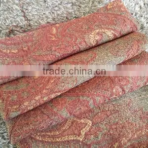 Red Jacquard Sofa Fabric Polyester Microfiber Fabric thumbnail-6