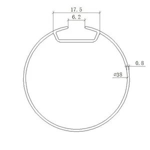 38mm Diameter Aluminum Tube for Making Roller Blinds 0.8mm Thickness Tube thumbnail-3