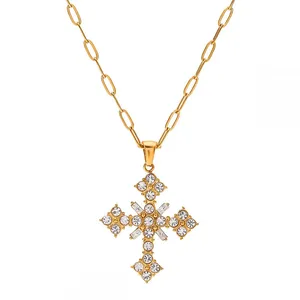Wholesale Custom Stainless Steel Snowflake Pendant Necklace - Metal Alloy Jewelry thumbnail-3
