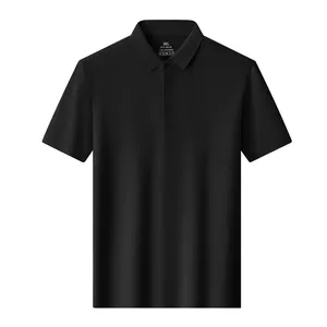 Extra Large Men's Ice Silk Light Luxury High Elasticity Short Sleeve T-shirt Plus Fat Large Half Sleeve Polo Shirt thumbnail-2