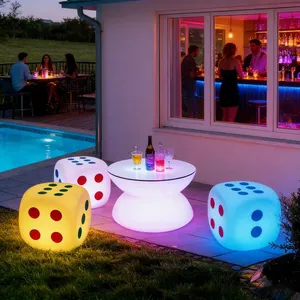 Portable Modern Design Plastic Remote Control Colors Changing Led Illuminated Bar Table Chair Outdoor Event Party Club Furniture thumbnail-1