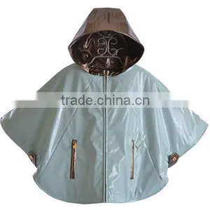 Fashion Waterproof Cute Hooded Kid PU Rain Poncho thumbnail-1