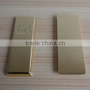 Custom Engraved Logo 999.9 24k Gold Plated Paperweight Gold Bar thumbnail-1