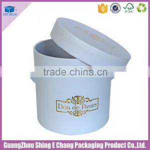 2016 Wedding Flower Decoration Matt Paperboard Print Gold Hot Stamp Round Flower Box Customized thumbnail-5