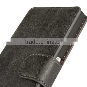 PU Leather With Magnet Stand Case Vintage Retro Dull Polish Folio Flip Holder Cover for Sony Xperia Z5 thumbnail-4