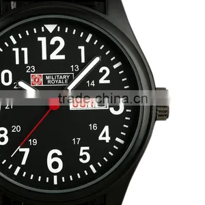 Mens Military Black Dial Fabric Strap Swiss Design Date Sport Army Watch MR051 thumbnail-1