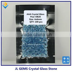 Synthetic 4*6mm Pear Shape Crystal Glass Gemstone With AAA thumbnail-1