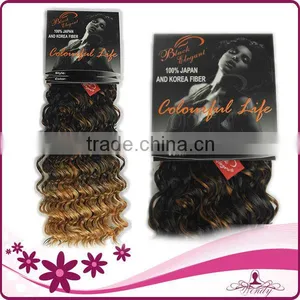 Good Quality Japanese Fiber Black Elegant 100% Japan & Korea Fiber Hair Weave thumbnail-1