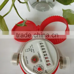 Red Color Water Flow Meter In Single Jet Dry Dial For Hot Drinking Water thumbnail-1